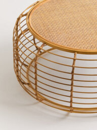 Orsina Rattan Round Coffee Table, Rustic Charm Coffee Table For Drawing Room Or Living Room, Rattan Coffee Table - thumbnail 4