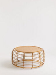 Orsina Rattan Round Coffee Table, Rustic Charm Coffee Table For Drawing Room Or Living Room, Rattan Coffee Table - thumbnail 3