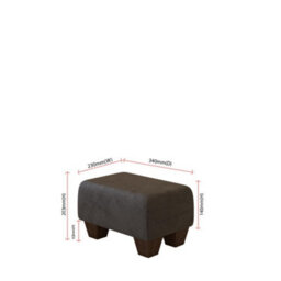 Black Mahogany Wood Chunky Legs Style Leather Small Footstool  Handmade Uk By Footstools Direct - thumbnail 2