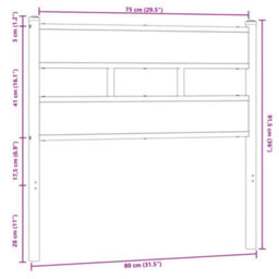 Berkfield Headboard Brown Oak 75 Cm Steel And Engineered Wood - thumbnail 6