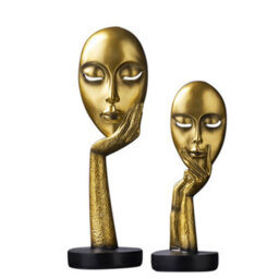 Living And Home Gold Decor Art Women Face Statue Collectible Figurine Table Decorations For Living Room Desktop Bookshelf 14 Inch - thumbnail 4
