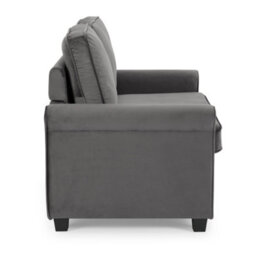 Home Detail Nathan 2 Seater Fabric Pull Out Sofa Bed With Mattress, Grey Velvet - thumbnail 3