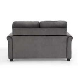 Home Detail Nathan 2 Seater Fabric Pull Out Sofa Bed With Mattress, Grey Velvet - thumbnail 4