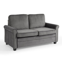 Home Detail Nathan 2 Seater Fabric Pull Out Sofa Bed With Mattress, Grey Velvet - thumbnail 2