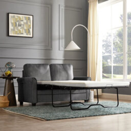 Home Detail Nathan 2 Seater Fabric Pull Out Sofa Bed With Mattress, Grey Velvet - thumbnail 8