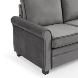 Home Detail Nathan 2 Seater Fabric Pull Out Sofa Bed With Mattress, Grey Velvet - thumbnail 5