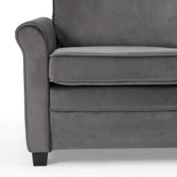 Home Detail Nathan 2 Seater Fabric Pull Out Sofa Bed With Mattress, Grey Velvet - thumbnail 6