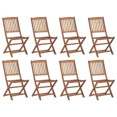 Berkfield Folding Outdoor Chairs 8 Pcs Solid Acacia Wood - image 1