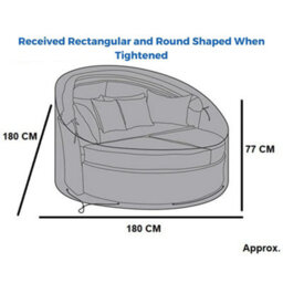 Evre  Mixed Grey Bali Day Bed Outdoor Garden Furniture Set With Canopy & Cover - thumbnail 7