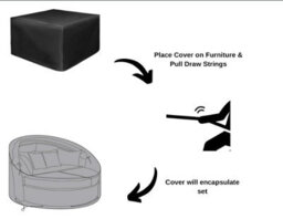 Evre  Mixed Grey Bali Day Bed Outdoor Garden Furniture Set With Canopy & Cover - thumbnail 9