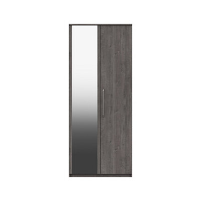 Rochester 2 Door Robe With Mirror - Dark Grey Oak On Express Delivery And Ready Assembled - image 1