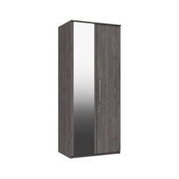 Rochester 2 Door Robe With Mirror - Dark Grey Oak On Express Delivery And Ready Assembled - thumbnail 2