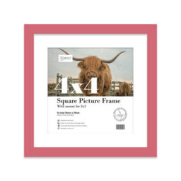 "4X4"" Pink Picture Frame - 4X4"" Square Frame With 3X3"" Mount For 4X4""/3X3"" Pictures Luxurious Style Frame For Home Décor, 1 Pack" - thumbnail 1