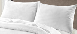 Homes & Linen Super Soft Brushed Microfiber Embossed Stripe White Duvet Cover Set With Pillowcases - thumbnail 2