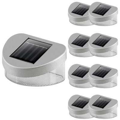 Geezy Solar Powered Led Garden Fence Lights Waterproof Outdoor Wall Lights Set Of 8 - image 1