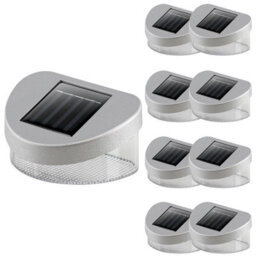 Geezy Solar Powered Led Garden Fence Lights Waterproof Outdoor Wall Lights Set Of 8 - thumbnail 1