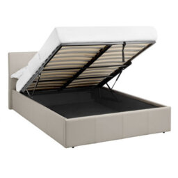 Luna 4Ft Small Double Cream Beige Ottoman Storage Bed Gas Lift & 25Cm Thick Memory Foam Mattress - L:203Cm X W:138Cm X H:88.5Cm - thumbnail 4