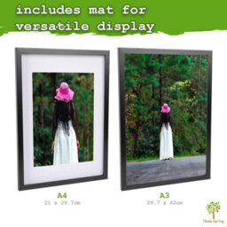 "Nicola Spring 3X Photo Frames With White A4 Mount - A3 (12"" X 17"") White Portrait Hanging Wall Mounted Picture Display Frame" - thumbnail 3