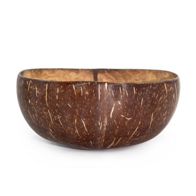 Serenityy Medium Natural Coconut Bowl, Handmade Polished Decorative Bowl, Approx. 6 X 13 Cm - image 1
