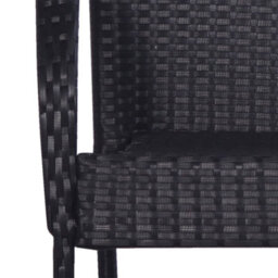 Berkfield 5 Piece Garden Dining Set Poly Rattan Black - thumbnail 5