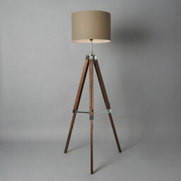 Litecraft Keegan Dark Brown Adjustable Wooden Tripod Floor Lamp - thumbnail 3