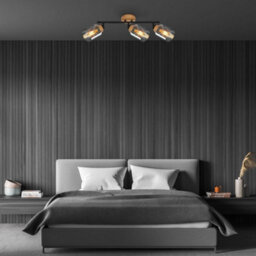 Briloner Black Smoked Glass Ceiling Light Spotlight Bar 3 Way Adjustable E27 Bulbs Sold Separately 47Cm - thumbnail 8