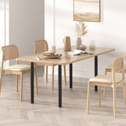 Garden Sanctuary 4Pcs Round Black Metal Table Legs For Diy Furniture Renovation H 72Cm - thumbnail 3
