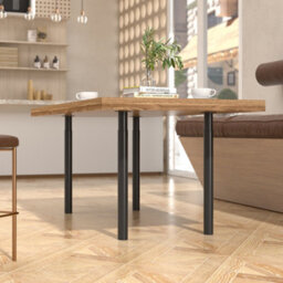 Garden Sanctuary 4Pcs Round Black Metal Table Legs For Diy Furniture Renovation H 72Cm - thumbnail 2