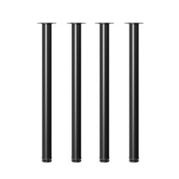 Garden Sanctuary 4Pcs Round Black Metal Table Legs For Diy Furniture Renovation H 72Cm - thumbnail 4