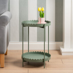 Scottish Everlastings Ltd. Scottish Everlastings Green Round Scallop Table - thumbnail 1