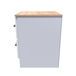 Sevilla Ready Assembled Matt White Light Oak Effect 2 Drawer Bedside Chest (H)505mm (W)395mm (D)415mm - thumbnail 7