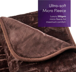 Emperial Heated Throw Electric Blanket Soft Fleece 9 Hr Timer Machine Washable - Brown - thumbnail 9