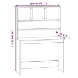Berkfield Desk With Shelves White 102X45X148 Cm Engineered Wood - thumbnail 8