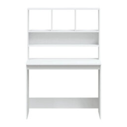 Berkfield Desk With Shelves White 102X45X148 Cm Engineered Wood - thumbnail 5