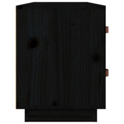 Berkfield Shoe Bench Black 100X34X45 Cm Solid Wood Pine - thumbnail 8