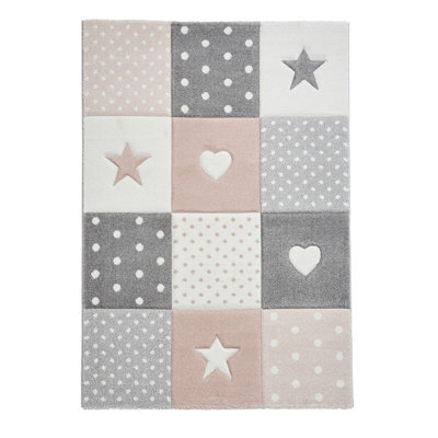 Pink Kids Modern Easy To Clean Graphics Pictorial Rug For Dining Room-60Cm X 120Cm - image 1