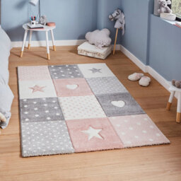 Pink Kids Modern Easy To Clean Graphics Pictorial Rug For Dining Room-60Cm X 120Cm - thumbnail 2