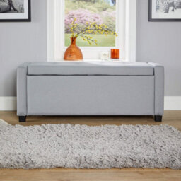 Home Source Verona Fabric Storage Ottoman Chest Grey - thumbnail 5