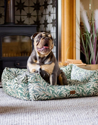 Rosewood Morris & Co Willow Boughs Print Square Box Dog & Cat Bed - image 1