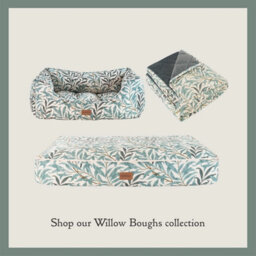 Rosewood Morris & Co Willow Boughs Print Square Box Dog & Cat Bed - thumbnail 9