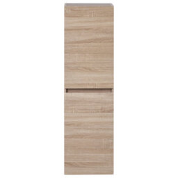 Wyld And Coco Nordicnest Tall Narrow Wall-Mounted Bathroom Cabinet Light Brown Mdf 2 Shelves - W350 X D300 X H1200mm - thumbnail 1