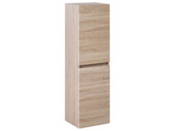 Wyld And Coco Nordicnest Tall Narrow Wall-Mounted Bathroom Cabinet Light Brown Mdf 2 Shelves - W350 X D300 X H1200mm - thumbnail 3