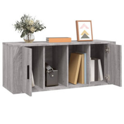 Berkfield Tv Cabinet Grey Sonoma 100X35X40 Cm Engineered Wood - thumbnail 4