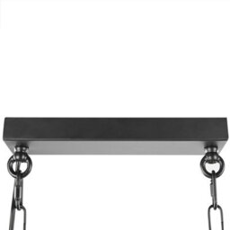 Beliani 117 Cm Pendant Lamp Black Iron Cage With Three Glass Shades - thumbnail 3