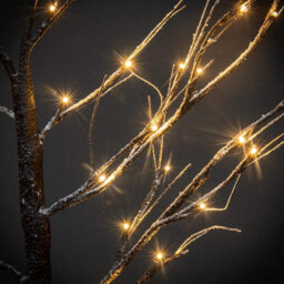 Dawsons Living Brown 6Ft Christmas Pre-Lit Led Twig Tree - White Snow Birch Outdoor Or Indoor - thumbnail 2