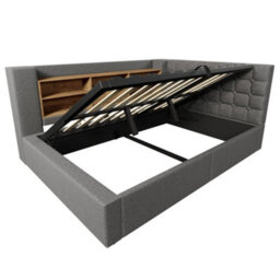 Merax 4Ft6 Double Daybed 135X190 Cm, Upholstered Linen Sofa Bed With Led, Usb & Type-C Charging, Hydraulic Storage, Grey - thumbnail 9