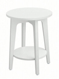 VASAGLE Side Table, Small Round Table For Living Room, Bedside Table For Small Spaces With Lower Shelf, Modern Style, White - thumbnail 9