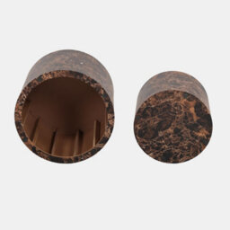 Ohs Marble Effect Set Of 2 Round Tables Side Coffee Table - Chocolate - thumbnail 5