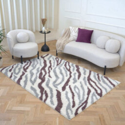 The Rugs Moodi Shaggy Grey/purple Mauvine Rug Runner Abstract Thick High Pile For Living Rooms, Bedrooms, Hallways, Kitchens - thumbnail 8