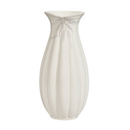 Dibor Traditional White Ceramic Tall Table Decor Flower Vase H26 X Dia 14Cm - thumbnail 2